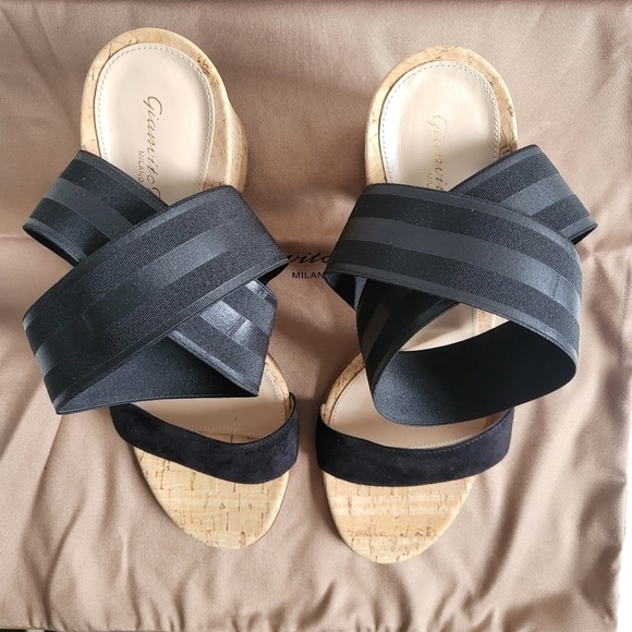 Gianvito Rossi Hailee 85 Elastic/Suede Sandals New In Box Size 11 US/41 IT - Picture 9 of 16